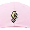 imageDALIX Lightning Embroidered Bolt Dad Hat Cotton Baseball Cap Adjustable MensWashed Pink