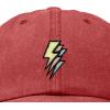 imageDALIX Lightning Embroidered Bolt Dad Hat Cotton Baseball Cap Adjustable MensWashed Red