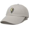 imageDALIX Lightning Embroidered Bolt Dad Hat Cotton Baseball Cap Adjustable MensWashed Stone White
