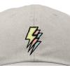 imageDALIX Lightning Embroidered Bolt Dad Hat Cotton Baseball Cap Adjustable MensWashed Stone White