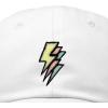 imageDALIX Lightning Embroidered Bolt Dad Hat Cotton Baseball Cap Adjustable MensWhite