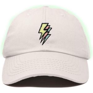 imageDALIX Lightning Embroidered Bolt Dad Hat Cotton Baseball Cap Adjustable MensBeige