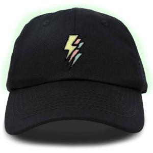 imageDALIX Lightning Embroidered Bolt Dad Hat Cotton Baseball Cap Adjustable MensBlack