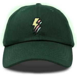 imageDALIX Lightning Embroidered Bolt Dad Hat Cotton Baseball Cap Adjustable MensDark Green