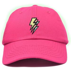 imageDALIX Lightning Embroidered Bolt Dad Hat Cotton Baseball Cap Adjustable MensHot Pink