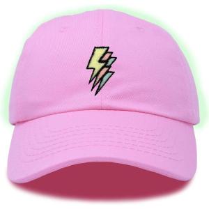 imageDALIX Lightning Embroidered Bolt Dad Hat Cotton Baseball Cap Adjustable MensLight Pink