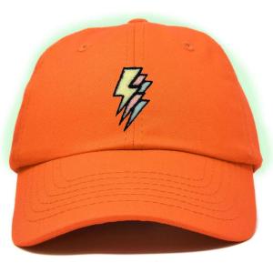 imageDALIX Lightning Embroidered Bolt Dad Hat Cotton Baseball Cap Adjustable MensOrange