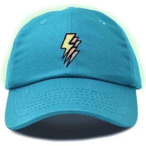 imageDALIX Lightning Embroidered Bolt Dad Hat Cotton Baseball Cap Adjustable MensTeal