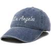imageDALIX Los Angeles Embroidered Cotton Dad Cap Summer LA Baseball HatWashed Navy Blue