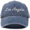 imageDALIX Los Angeles Embroidered Cotton Dad Cap Summer LA Baseball HatWashed Navy Blue