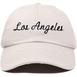 imageDALIX Los Angeles Embroidered Cotton Dad Cap Summer LA Baseball HatBeige