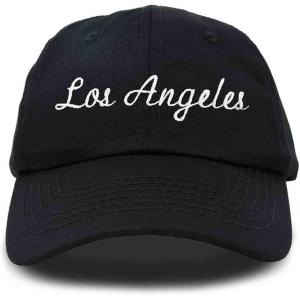 imageDALIX Los Angeles Embroidered Cotton Dad Cap Summer LA Baseball HatBlack
