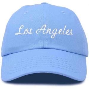 imageDALIX Los Angeles Embroidered Cotton Dad Cap Summer LA Baseball HatLight Blue