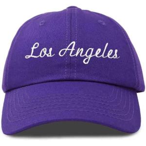 imageDALIX Los Angeles Embroidered Cotton Dad Cap Summer LA Baseball HatPurple