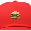 imageDALIX Hamburger Hat Cheeseburger Dad Baseball Cap GiftRed