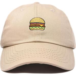 imageDALIX Hamburger Hat Cheeseburger Dad Baseball Cap GiftKhaki