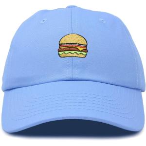 imageDALIX Hamburger Hat Cheeseburger Dad Baseball Cap GiftLight Blue