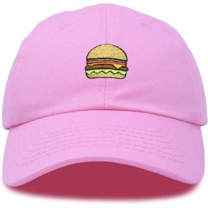 imageDALIX Hamburger Hat Cheeseburger Dad Baseball Cap GiftLight Pink