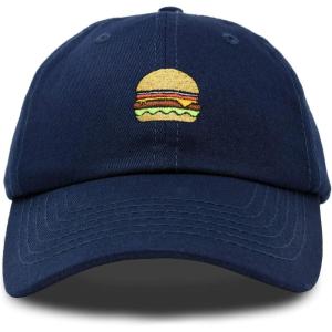 imageDALIX Hamburger Hat Cheeseburger Dad Baseball Cap GiftNavy Blue