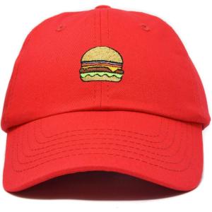 imageDALIX Hamburger Hat Cheeseburger Dad Baseball Cap GiftRed
