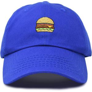 imageDALIX Hamburger Hat Cheeseburger Dad Baseball Cap GiftRoyal Blue