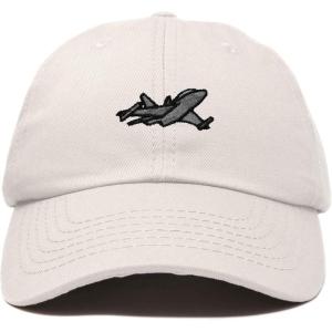 imageDALIX Jet Fighter Embroidered Cap Cotton Baseball Hat Airplane Jet MenBeige