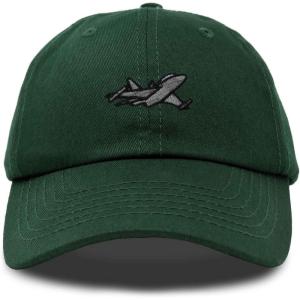 imageDALIX Jet Fighter Embroidered Cap Cotton Baseball Hat Airplane Jet MenDark Green