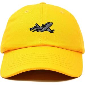 imageDALIX Jet Fighter Embroidered Cap Cotton Baseball Hat Airplane Jet MenGold