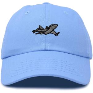 imageDALIX Jet Fighter Embroidered Cap Cotton Baseball Hat Airplane Jet MenLight Blue