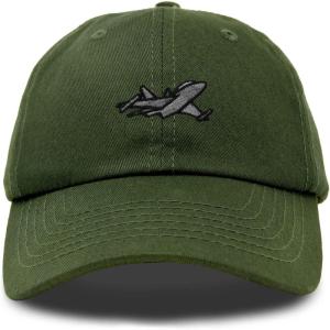 imageDALIX Jet Fighter Embroidered Cap Cotton Baseball Hat Airplane Jet MenOlive