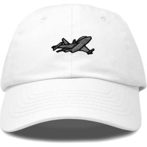 imageDALIX Jet Fighter Embroidered Cap Cotton Baseball Hat Airplane Jet MenWhite