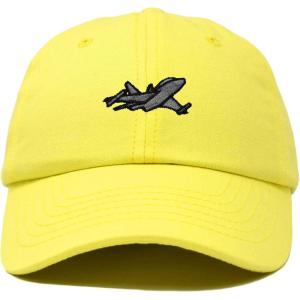 imageDALIX Jet Fighter Embroidered Cap Cotton Baseball Hat Airplane Jet MenYellow