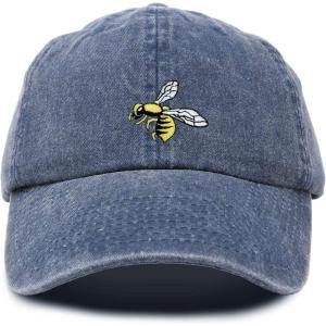 imageNature Wasp Hat Mens Womens Embroidered Baseball CapWashed Navy Blue