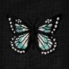 imageDALIX Butterfly Embroidered Cropped Flowy Soft Cotton Short Sleeve T Shirt WomensBlack