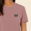 imageDALIX Butterfly Embroidered Cropped Flowy Soft Cotton Short Sleeve T Shirt WomensMauve