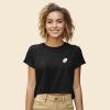 imageDALIX Ghost Embroidered Cropped Flowy Soft Cotton Short Sleeve T Shirt WomensDark Heather