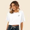 imageDALIX Ghost Embroidered Cropped Relaxed Cropped Soft Lightweight Loose T Shirt WomensWhite