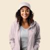 imageDALIX Ghost Embroidered Fleece Zip Washed Hoodie Cold Fall Winter WomenBlush