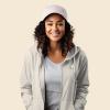 imageDALIX Ghost Embroidered Fleece Zip Washed Hoodie Cold Fall Winter WomenBone
