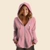 imageDALIX Ghost Embroidered Fleece Zip Washed Hoodie Cold Fall Winter WomenDusty Rose