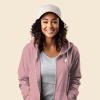 imageDALIX Ghost Embroidered Fleece Zip Washed Hoodie Cold Fall Winter WomenDusty Rose