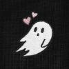 imageDALIX Heartly Ghost Embroidered Cropped Flowy Soft Cotton Short Sleeve T Shirt WomensBlack