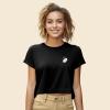 imageDALIX Heartly Ghost Embroidered Cropped Flowy Soft Cotton Short Sleeve T Shirt WomensBlack