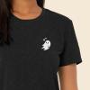 imageDALIX Heartly Ghost Embroidered Cropped Flowy Soft Cotton Short Sleeve T Shirt WomensDark Heather