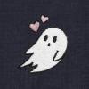 imageDALIX Heartly Ghost Embroidered Cropped Flowy Soft Cotton Short Sleeve T Shirt WomensHeather Navy