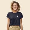 imageDALIX Heartly Ghost Embroidered Cropped Flowy Soft Cotton Short Sleeve T Shirt WomensHeather Navy