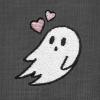 imageDALIX Heartly Ghost Embroidered Soft Cotton Short Sleeve T Shirt WomensAsphalt Gray