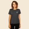imageDALIX Heartly Ghost Embroidered Soft Cotton Short Sleeve T Shirt WomensAsphalt Gray
