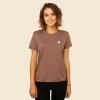 imageDALIX Heartly Ghost Embroidered Soft Cotton Short Sleeve T Shirt WomensChestnut