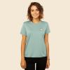 imageDALIX Heartly Ghost Embroidered Soft Cotton Short Sleeve T Shirt WomensDusty Blue